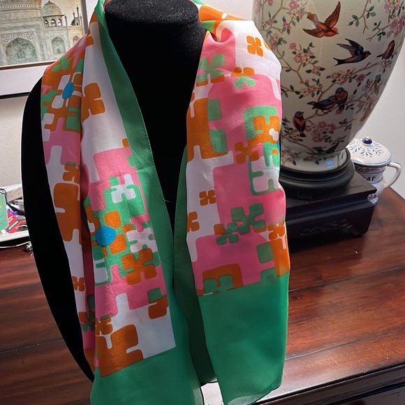 Mod Scarf - Pink, Green, Orange and Blue - Picture 5 of 6